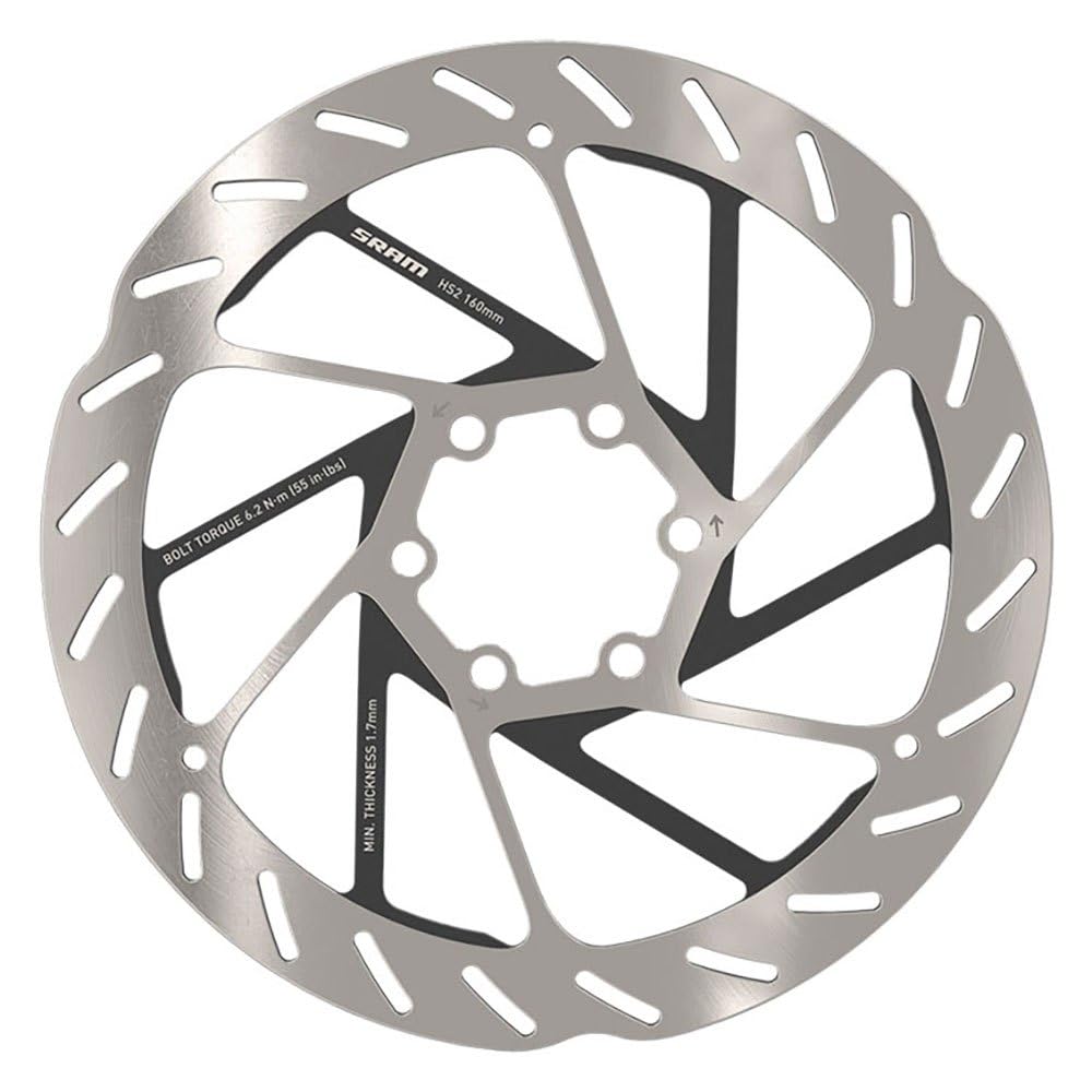SRAM HS2 Disc Brake 160mm Rotor, Round, 6-Bolt, Silver/Black