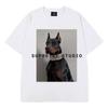 Summer Fashion Brand Menswear Funny Doberman Dog Round Neck Short Sleeve T-shirt Boys Short Sleeve Top
