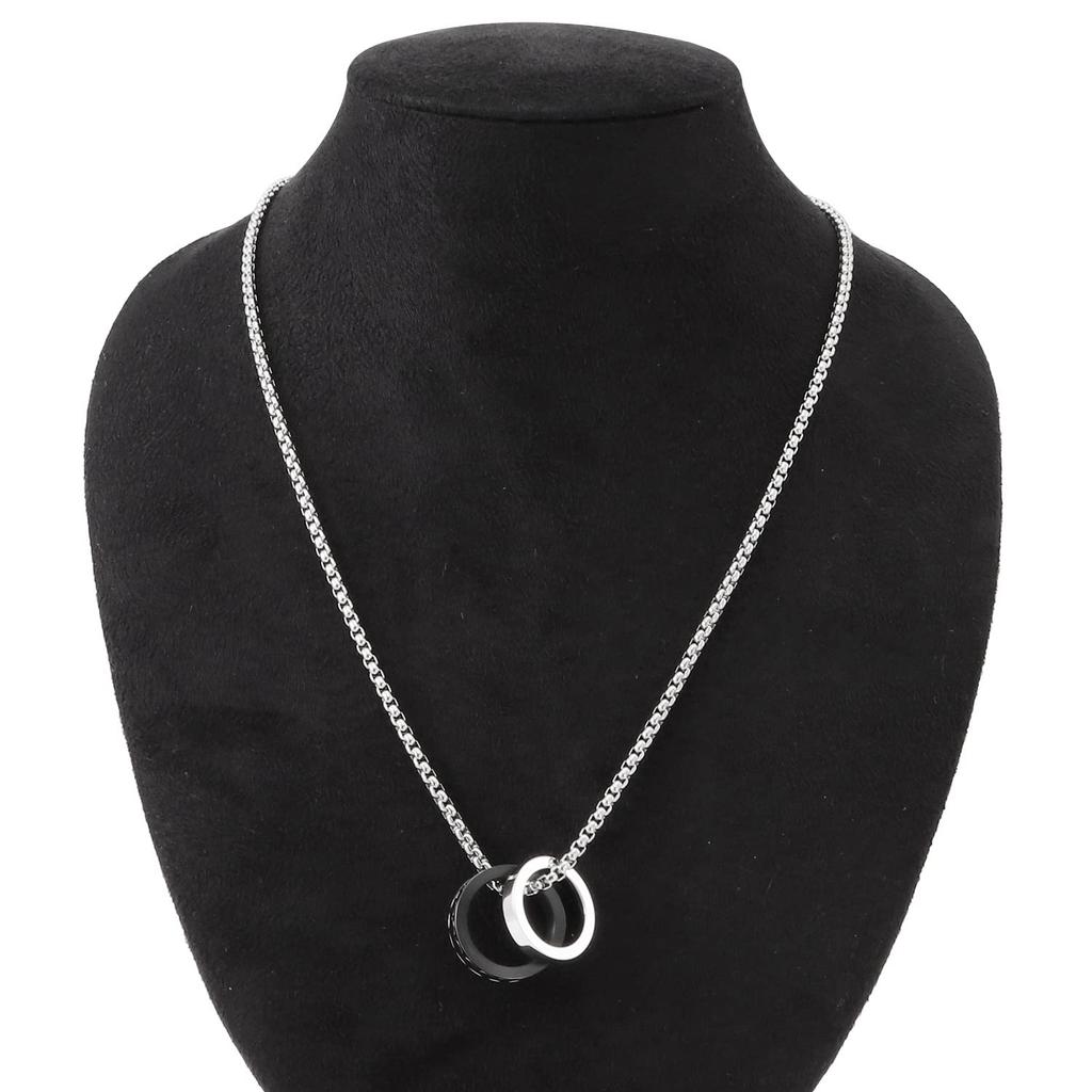 Diesel Double Ring Necklace Pendant DX1168040 [Used]