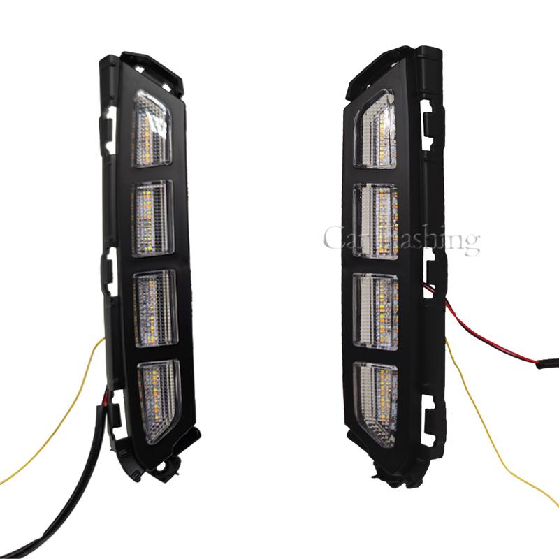 Car Led DRL For Hyundai Elantra Avante Daytime Running Light Dynamic Turn Signal Fog Lamp Accessories 12V