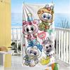 Labubu Beach Towel Quick-Dry Soft Microfiber Comfortable Lightweight Perfect for Traveling Yoga Camping and Swimming