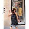 Blacknini Female Star Gao Ding Handmade Pearl Bows Star Flash Dress