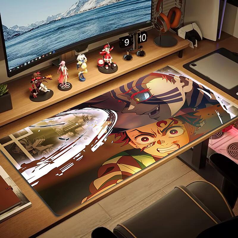 Demon Slayer Print Cushion Non-slip Laptop Tablet Big Mousepad XXL Mat Mini PC Playmat With Lock edge