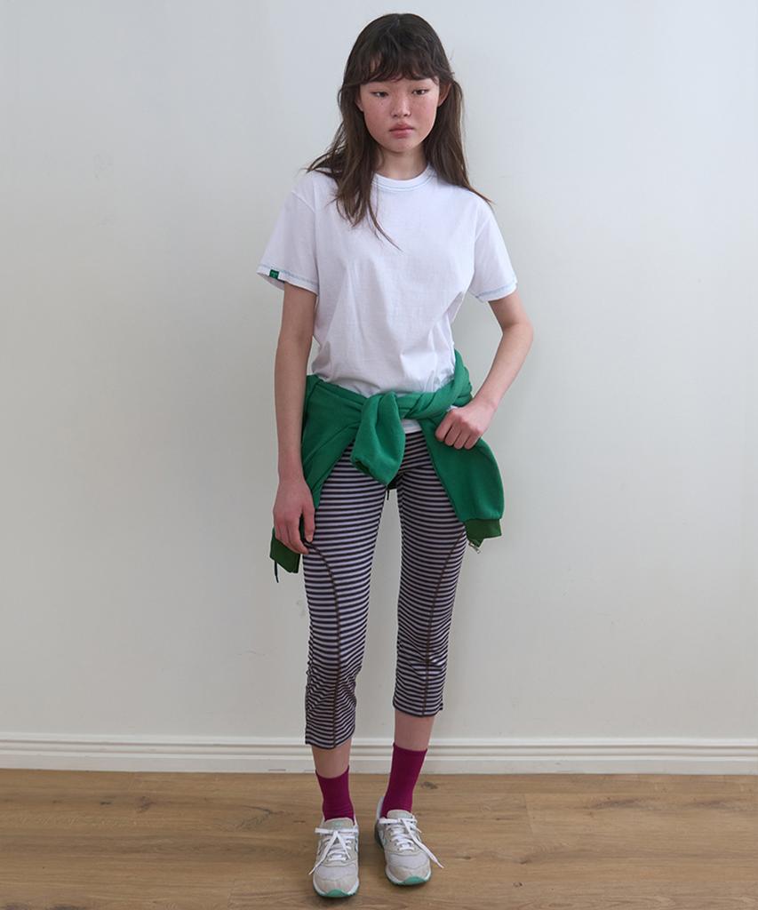 Nokeontencheu 331. Striped Leggings _ Brown