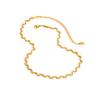 Stainless Steel Chic Wave Chain Necklace for Women, High Quality Gold Plated Choker Necklace, Fashion Waterproof Jewelry Gift