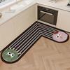 Kitchen Floor Mat with Water Oil Absorption L-shaped Diatomaceous Earth Floor Mat Household Cartoon Wear-resistant Anti Slip Mat