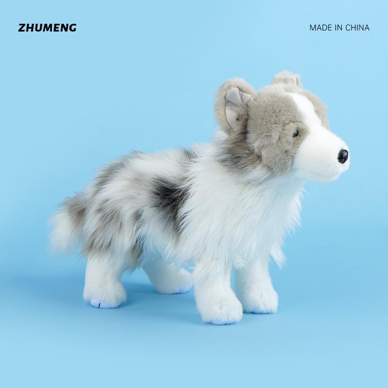 New Creative Doll Doll Grey White Cute Shepherd Dog Plush Toy Doll