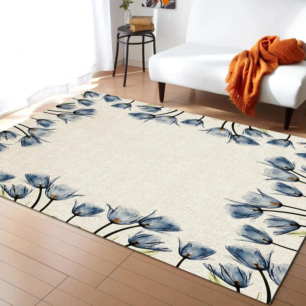 Covor Lalea Primăvară botanic Flori Covor de Zonă pentru Living Dormitor Copii Covoraș de Podea Floral Grădină Naturală Covoraș de Bucătărie