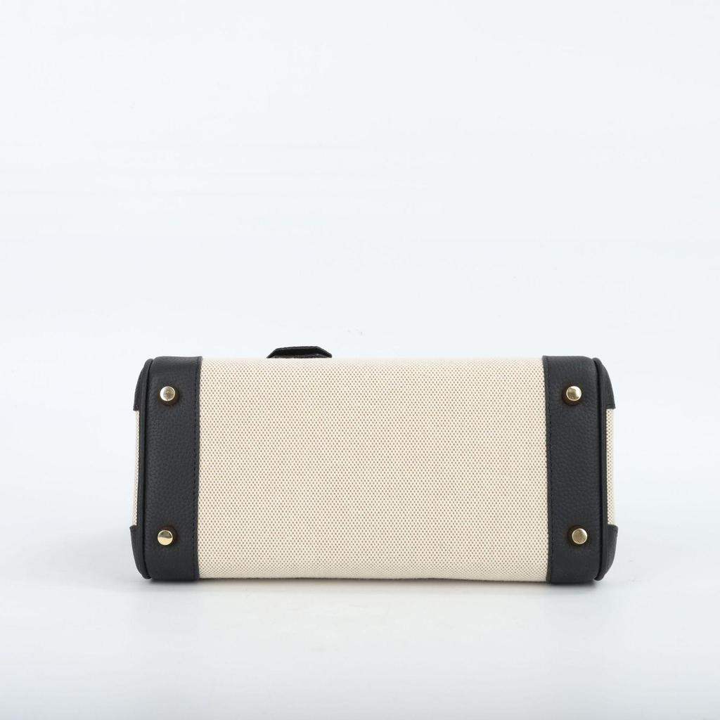 Borsa a tracolla da donna in tela platino e pelle patchwork