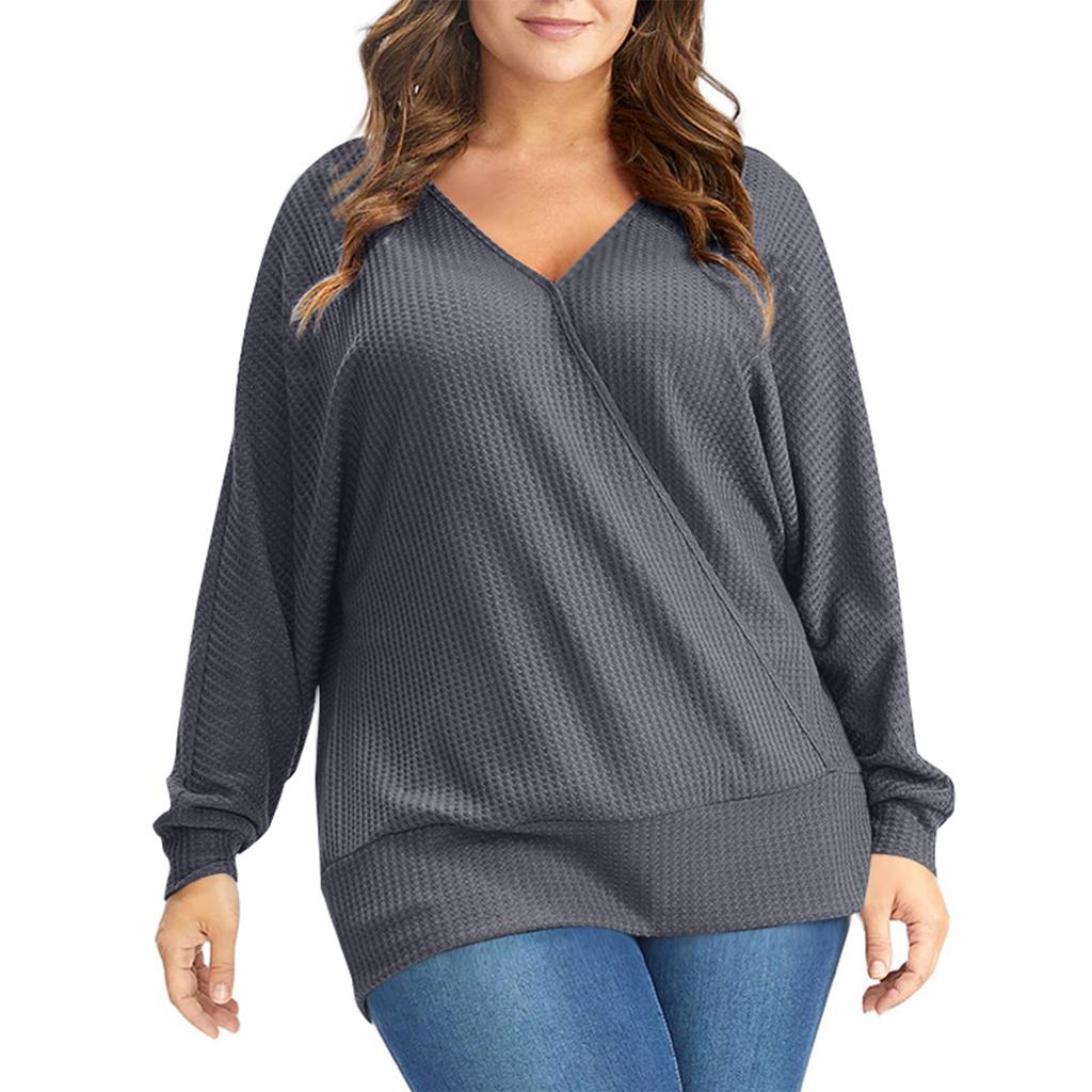 Women's Fashion Casual Solid Color Oversized  Long Sleeve Loose Fit Top