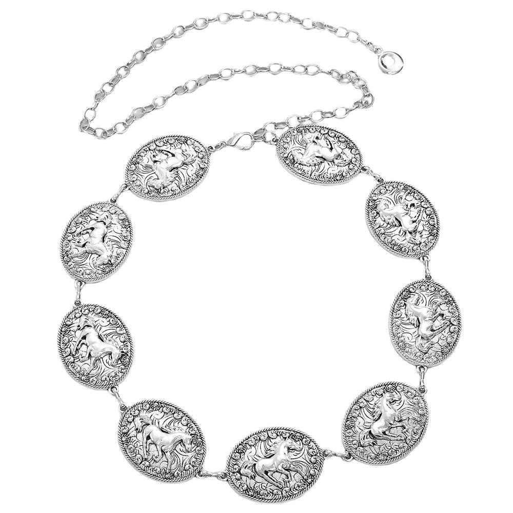 Retro Geometric Fringe Coin Waist Chain For Women Fashion Decorative Belly Dance Dress Ethnic Style Belt