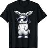Bunny Face with Sunglasses Cap Easter Day T-Shirt