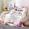 1pc To Niece Love Envelope Blanket, Lightweight Flannel Throw For Sofa, Bed, Travel, Camping, Livingroom, Office, Couch, Chair, And Bed,