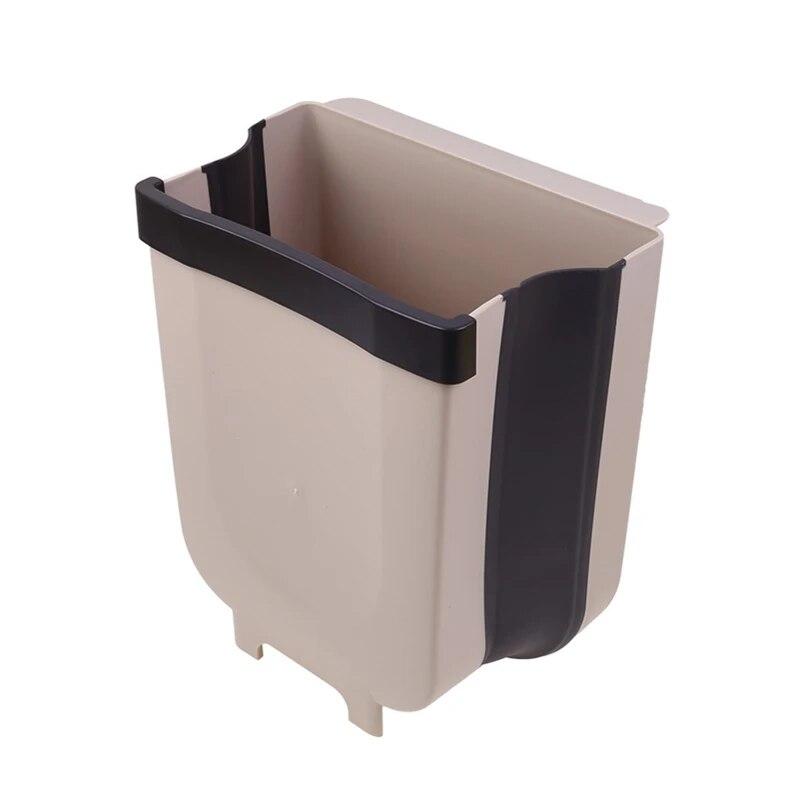 

Кухонная многофункциональная складная мусорная корзина на двери шкафа, подвесная мусорная корзина, настенная мусорная корзина, автомобильный туалет, хранение отходов 24.5x15x22 cm красно-коричневый