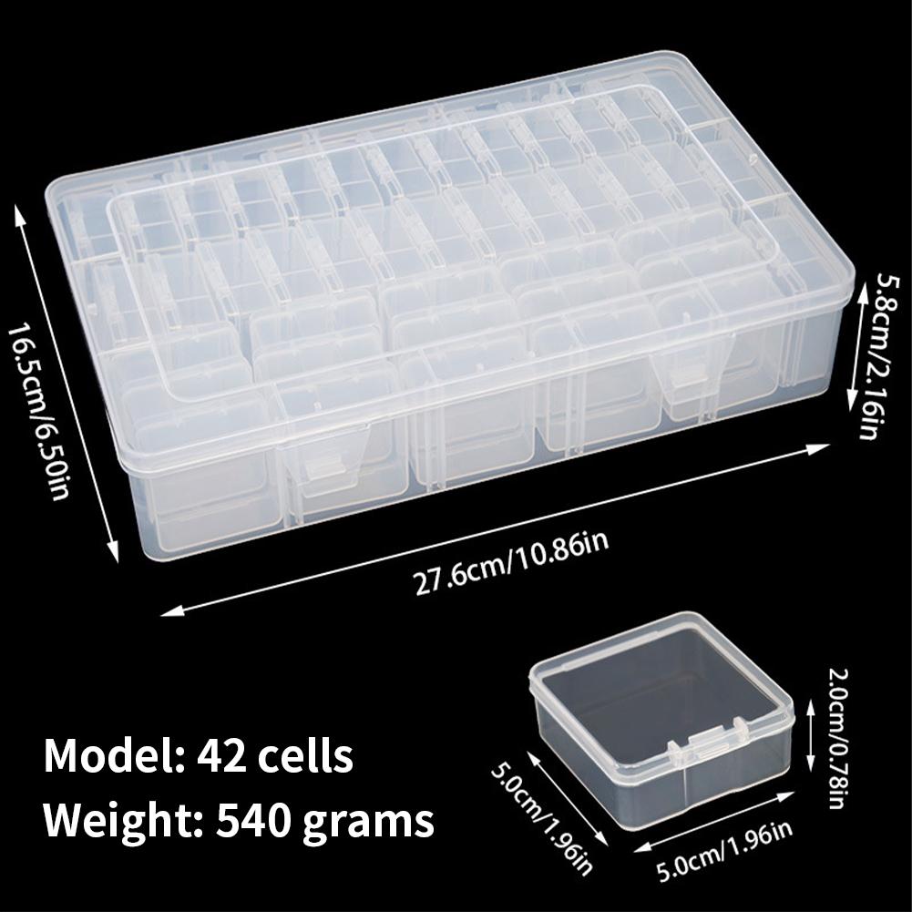 42/50/78 Grids Diamond Painting Bead Storage Container Diamond Art Bead Organizer Box Diamond Painting Plastic Storage Box