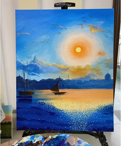 YTOPRO Canvas 12 Sheets Set Wooden Frame Oil Painting Stretched Canvas Art Supplies Thick Cotton Oil Leak Prevention Suitable for Watercolor Oil and