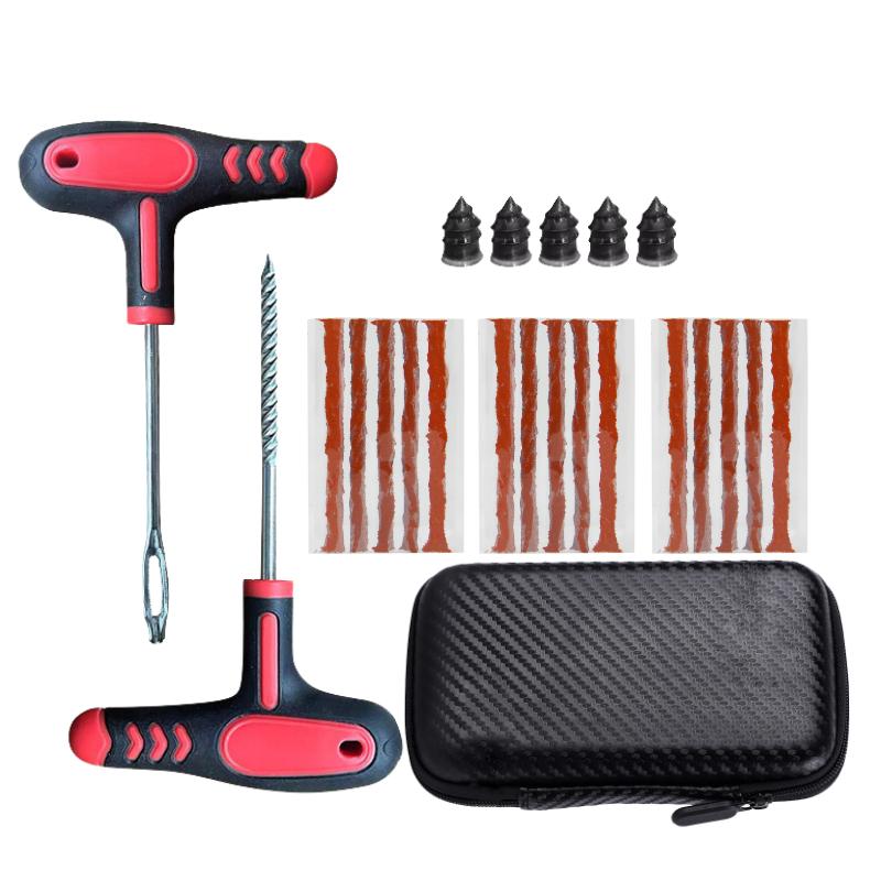 Kit de Reparación de Neumáticos de Coche Nuevo Herramientas de Tapón de Pinchazo Tiras de Neumático de Emergencia para Neumático Universal Kit de Herramientas de Reparación con Pegamento