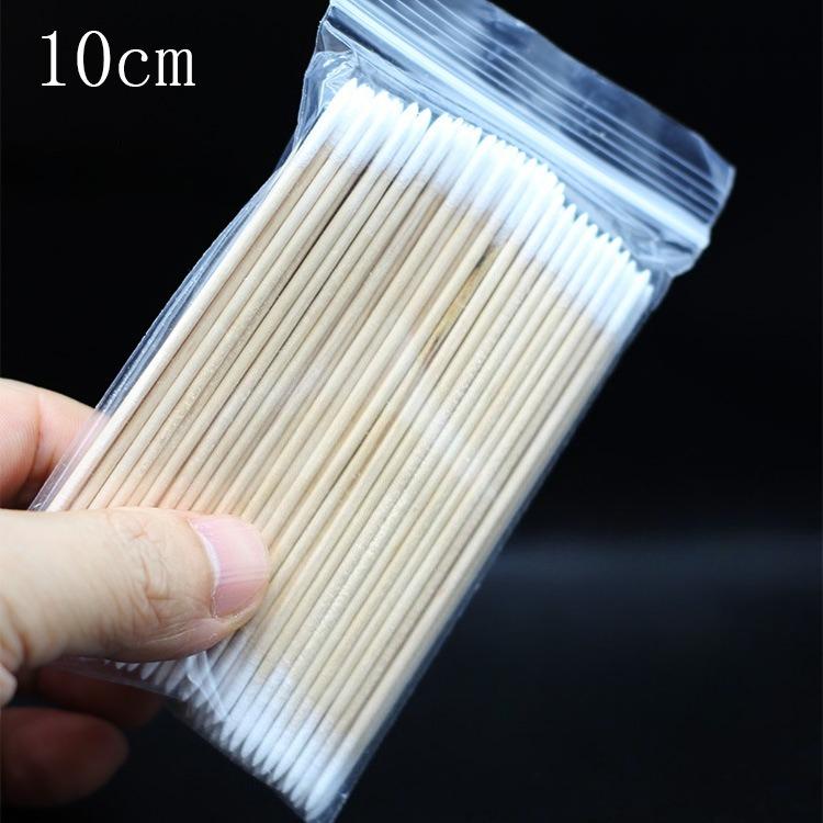 1 τσάντα Ξύλινα βαμβακερά μπουμπούκια Tips Μικρο βαμβακερές μπατονέτες μακιγιάζ Αυτιά Καθαριστικά ραβδιά καλλυντικά νύχια Εργαλεία επέκτασης βλεφαρίδων