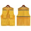 Men Waistcoat Reflective Stripes Breathable Sleeveless Multi Pockets Zipper Mesh Lightweight Director Fishing Camping Vest