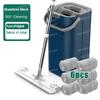 Flat Squeeze Mop with Bucket Household Home Floor Cleaning Mop and Bucket Set With Microfiber Mop Pads Home Cleaning Tool
