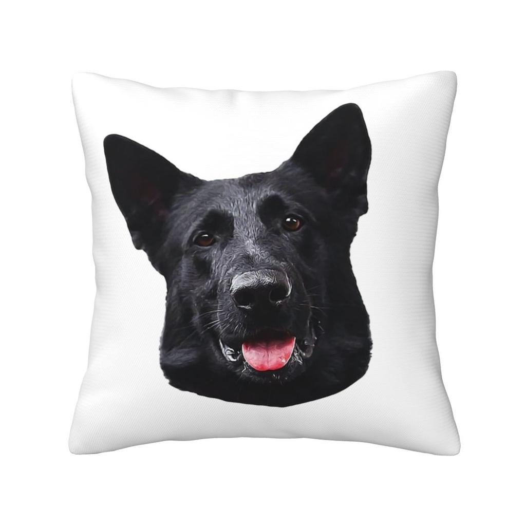 Black German Shepherd Dog - Stunning Square Pillowcase Pillow Cover Cushion Decor Comfort Throw Pillow for Home Living Room