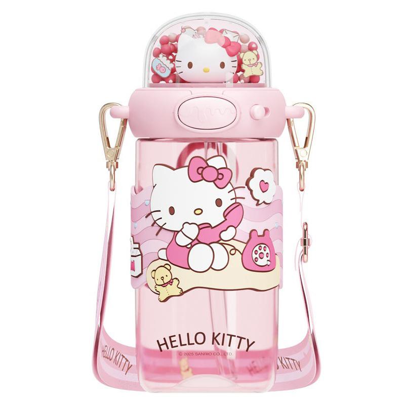 Cartoon Straw Water Cup Sanrio My Melody/Hello Kitty/Kuromi Leak-proof Children's Water Bottle Space Cup for Boys/Girls Gift