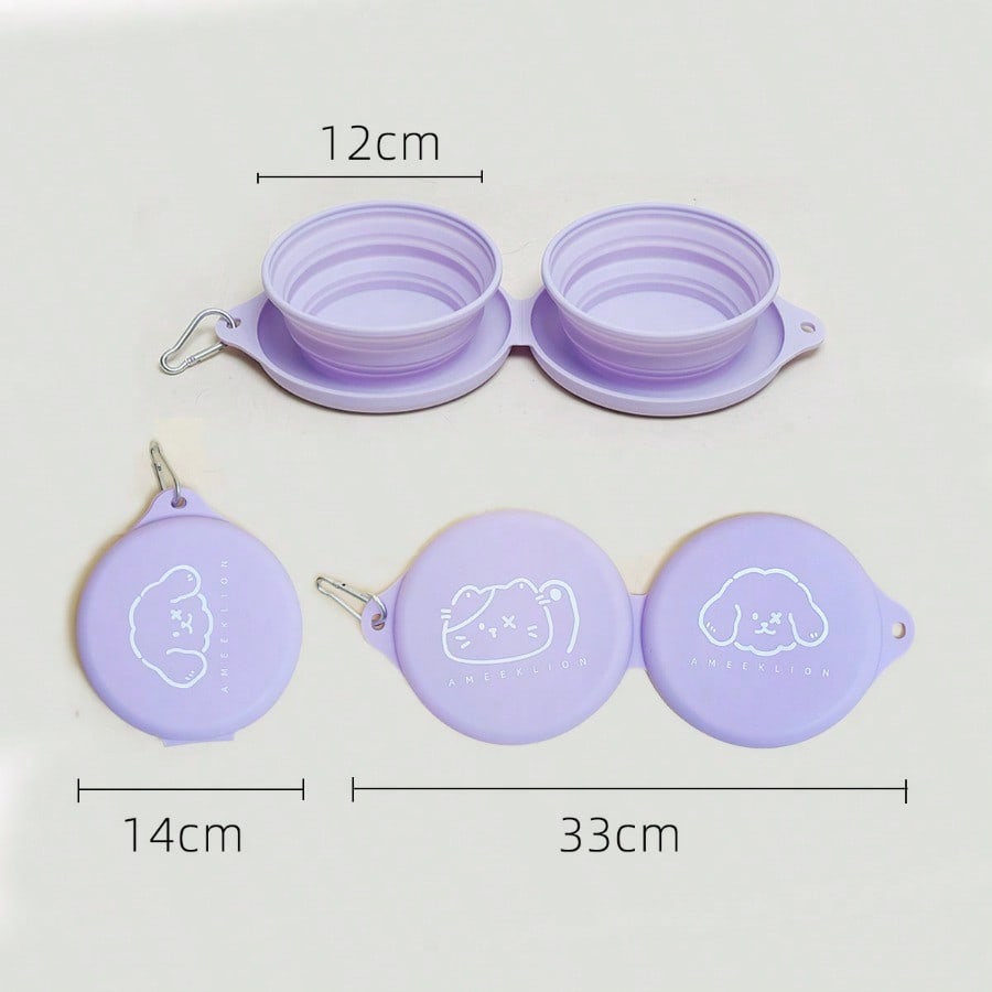 Pet outdoor folding bowl, dog outdoor travel bowl, portable silicone bowl, cat drinking water bowl, dog basin storage