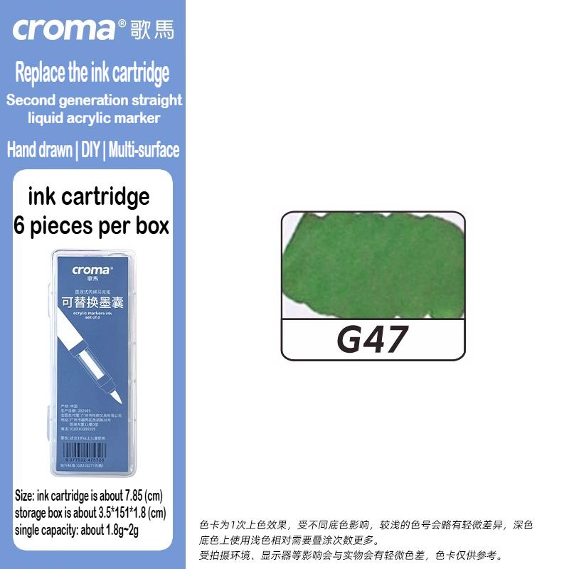 Croma 160/24 Color Replaceable Ink Refill Liquid Soft Tip Acrylic Marker Non Toxic Waterproof School Office Supplies Stationery