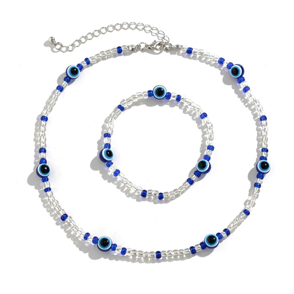 Accessories Fashion Blue Eyes Vintage Beaded Necklace Ethnic Bohemian Ladies Necklace