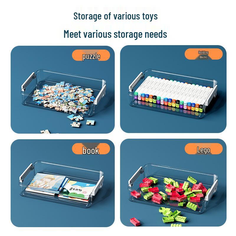 Transparent Dustproof Lego Toy Organizer Box for Children's Puzzles and Building Blocks - Large Capacity