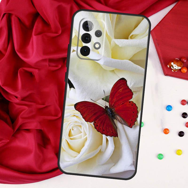 Luksusowy Niebieski Motyl Motyle Dla Samsung Galaxy A15 A55 A53 A33 A35 A22 A32 A52 A54 A34 A14 A56 A36 A26 A16 A05 A06 Etui