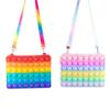 Vibrant Rainbow Macaroon Pop It Bag Ipad Case With Sensory Bubble Fidget Toy