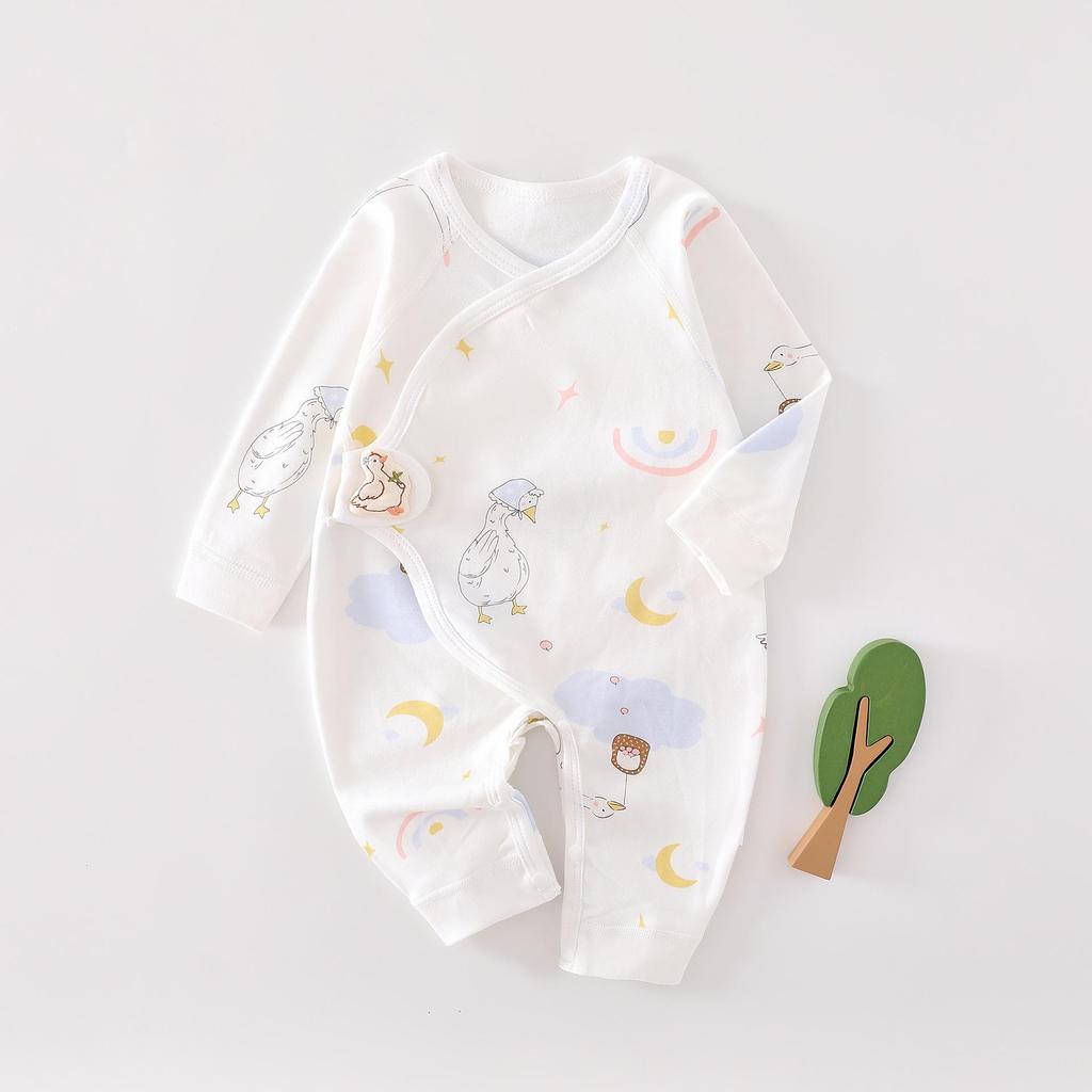 Newborn Pure Cotton Romper: Boneless Crawling Suit for Spring/Autumn