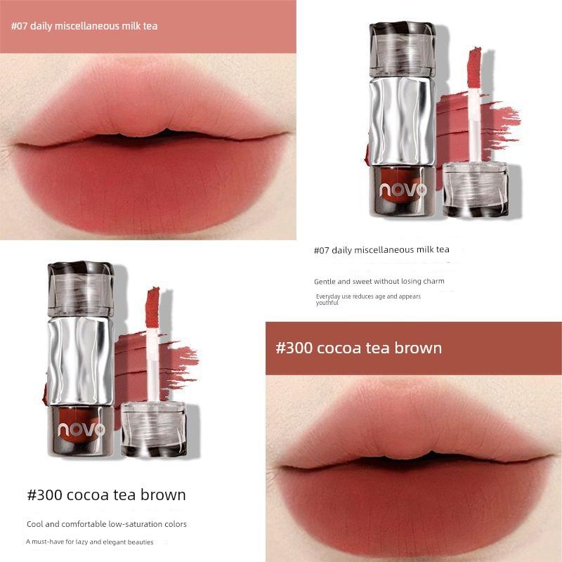 Novo Matte Lip Gloss Waterproof Lipstick Low Saturation Pure Natural Look Versatile Brightening Affordable Student-Friendly