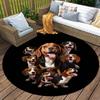 Dogs Round Area Rug,Carpet Rug for Living Room Bedroom Sofa Playroom Decor,Non-slip Floor Mat