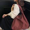 Large Capacity Foldable Shopping Pouch Portable Contrast Color Shoulder Bag  Travel