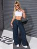 2025 Autumn High-Waisted Wide-Leg Washed Light-Color Casual Jeans