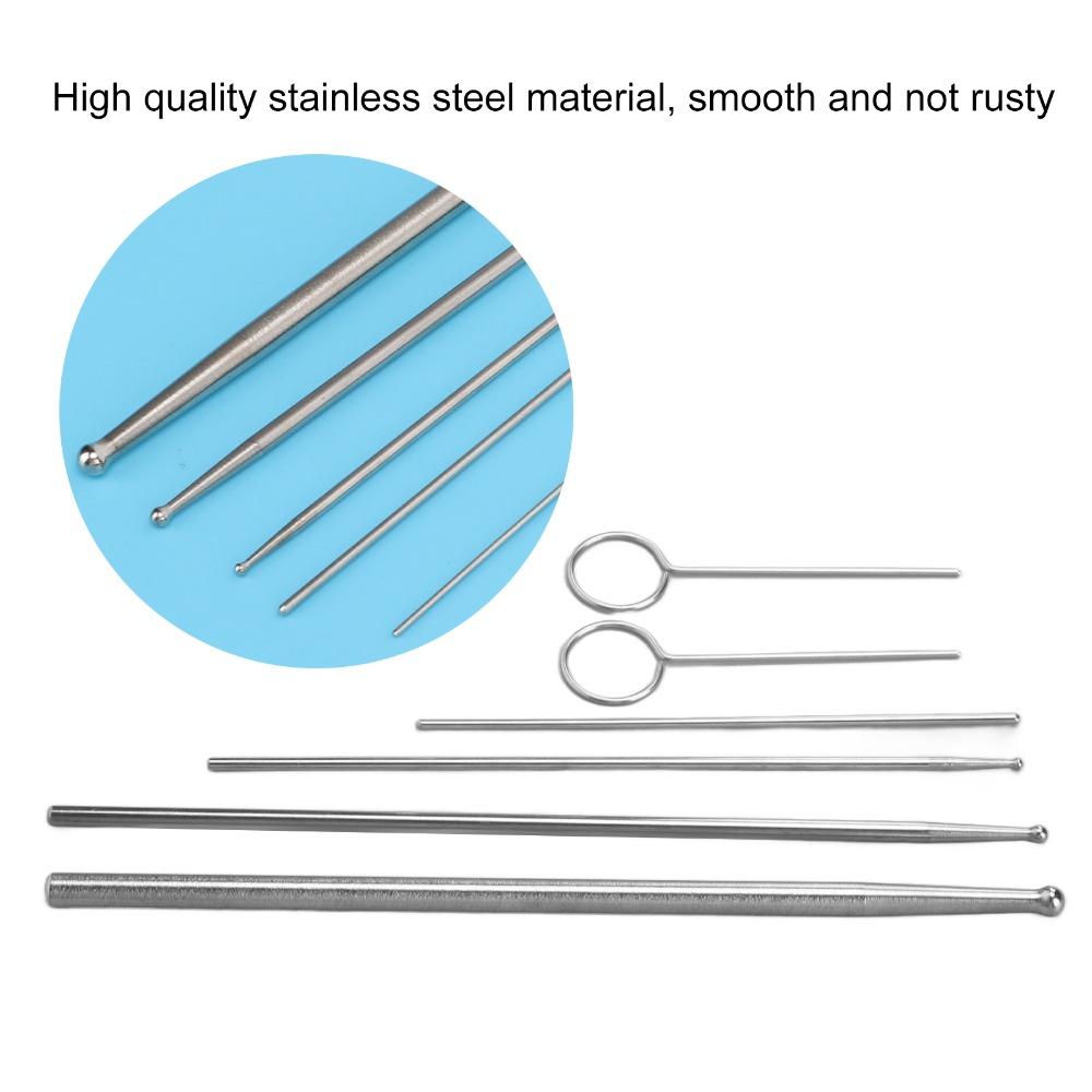 6pcs Stainless Steel Snake Probe Kit Round Head Reptile Sexing Probe Snake Sexing Probe  Pet Care