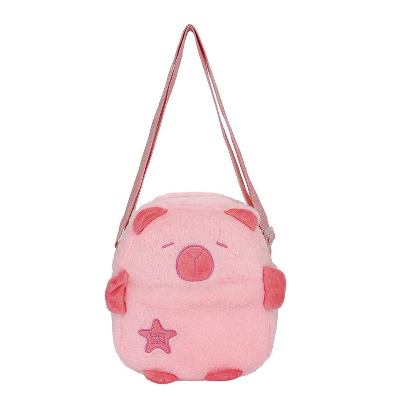 2025 new small bag autumn and winter cute cartoon plush mobile phone bag walking oblique span bag