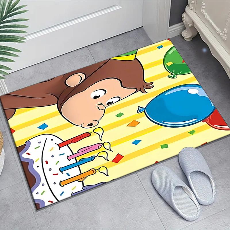 1pc Curious George (6) Design Area Rug - Non-Slip, Soft & Cozy Floor Mat for Living Room, Bedroom, Office - Indoor/Outdoor Decorative Carpet