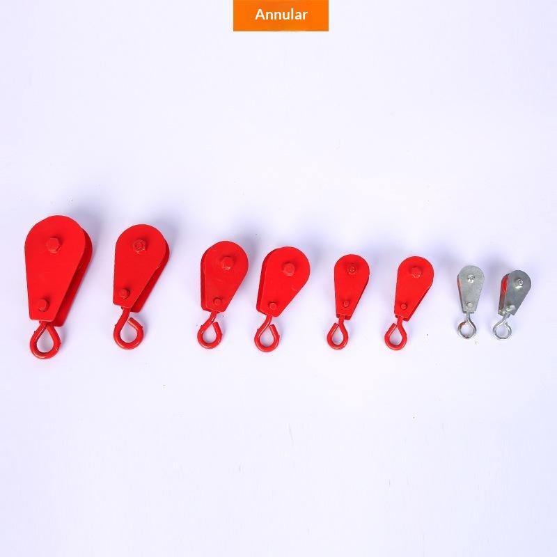 Heavy Duty Red Lifting Pulley High Load Capacity Light Weight Rust Resistant for Garage Workshop Goods Hoisting Work