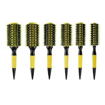 6 Sizes Barber Salon Wood Handle Boar Bristles Round Brush Professional Hairdressing Hair Brush Hair Round Comb Styling Tools
