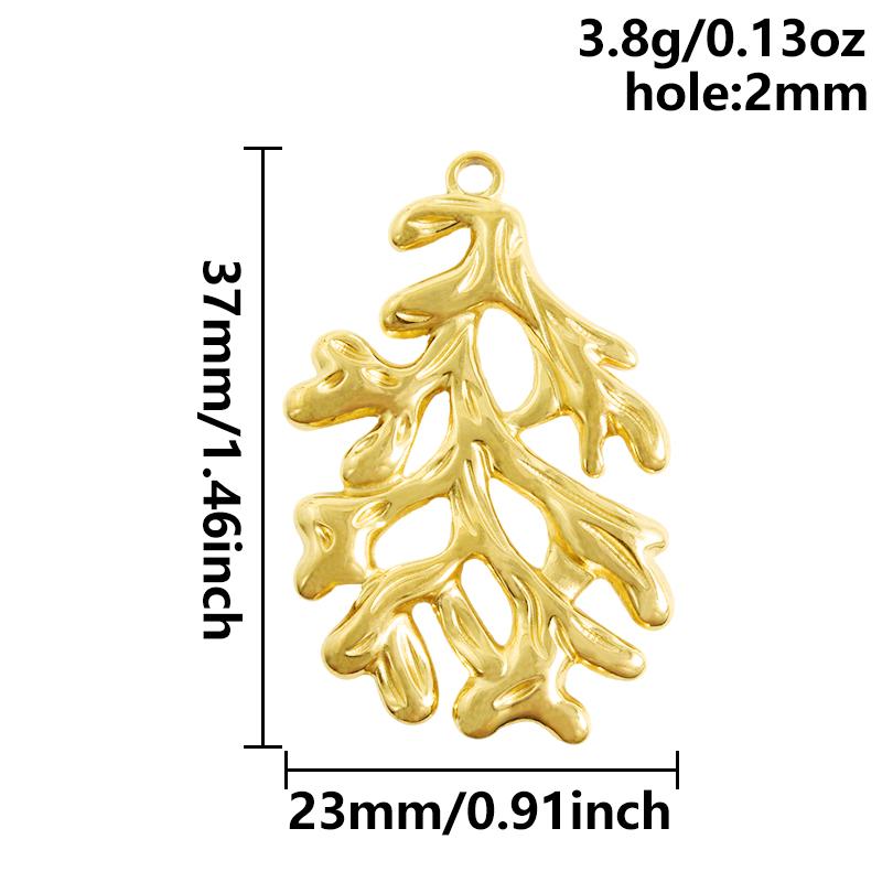 6pcs Real Gold Plated Marine Organism Shell Lobster Coral Stainless Steel Charms For Jewelry Making Supplies DIY Animal Pendant