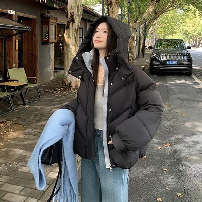 Ladies Hooded Cotton-padded Jacket New Winter Joker Short Padded Jacket.