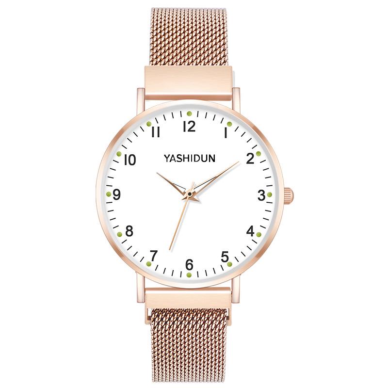 YASHIDUN Women s Waterproof Quartz Watch with Minimalist Design & Magnetic Milanese Mesh Strap
