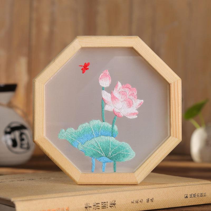 1Set Embroidery Kit Floral Patterns Diy Crafts Cross Stitch Kits Embroidery Needlework Handmade for Beginner Sewing Home Decor