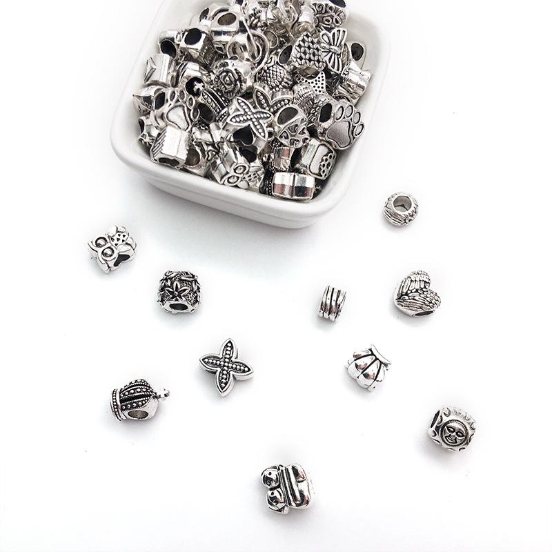 Handmade DIY Jewelry Set: 10 Colorful Beaded Bracelets with Pendants and Large Hole Beads