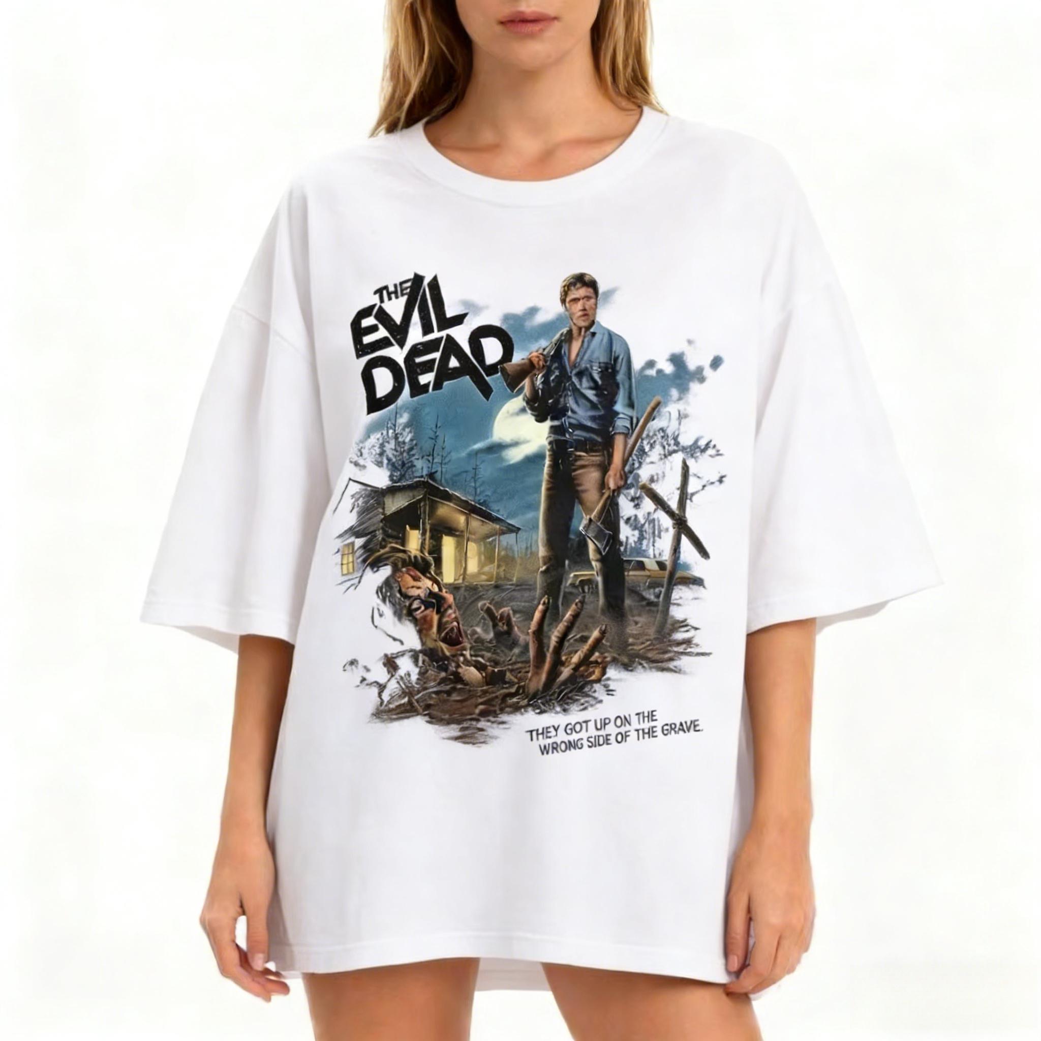 Pregnant WOMEN s Clothing Evil King Retro T-shirt By Ash Williams - Doomsday Horror Pattern Short-sleeved T-shirt S