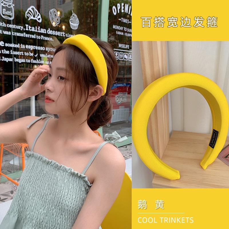 Candy Color Sponge Hairband Women Korean Celebrity Headband Wide-Brimmed Heightened Washing Face Girls Hair Accessories