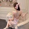 Counter Simulation Silk Suspender Skirt Ice Silk Summer Nightdress Simple Loose Medium and Long Women's Dress Satin